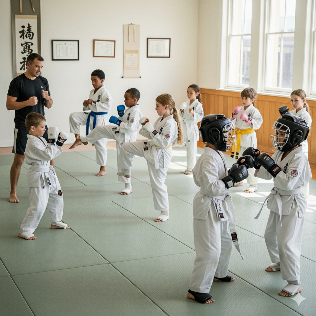 Kampfsporttraining für Kinder im Einkaufszentrum Heidelberg